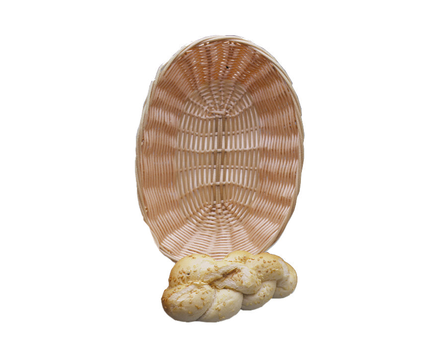 BREAD BASKET WOVEN PLASTIC OVAL - 230MM x 167MM