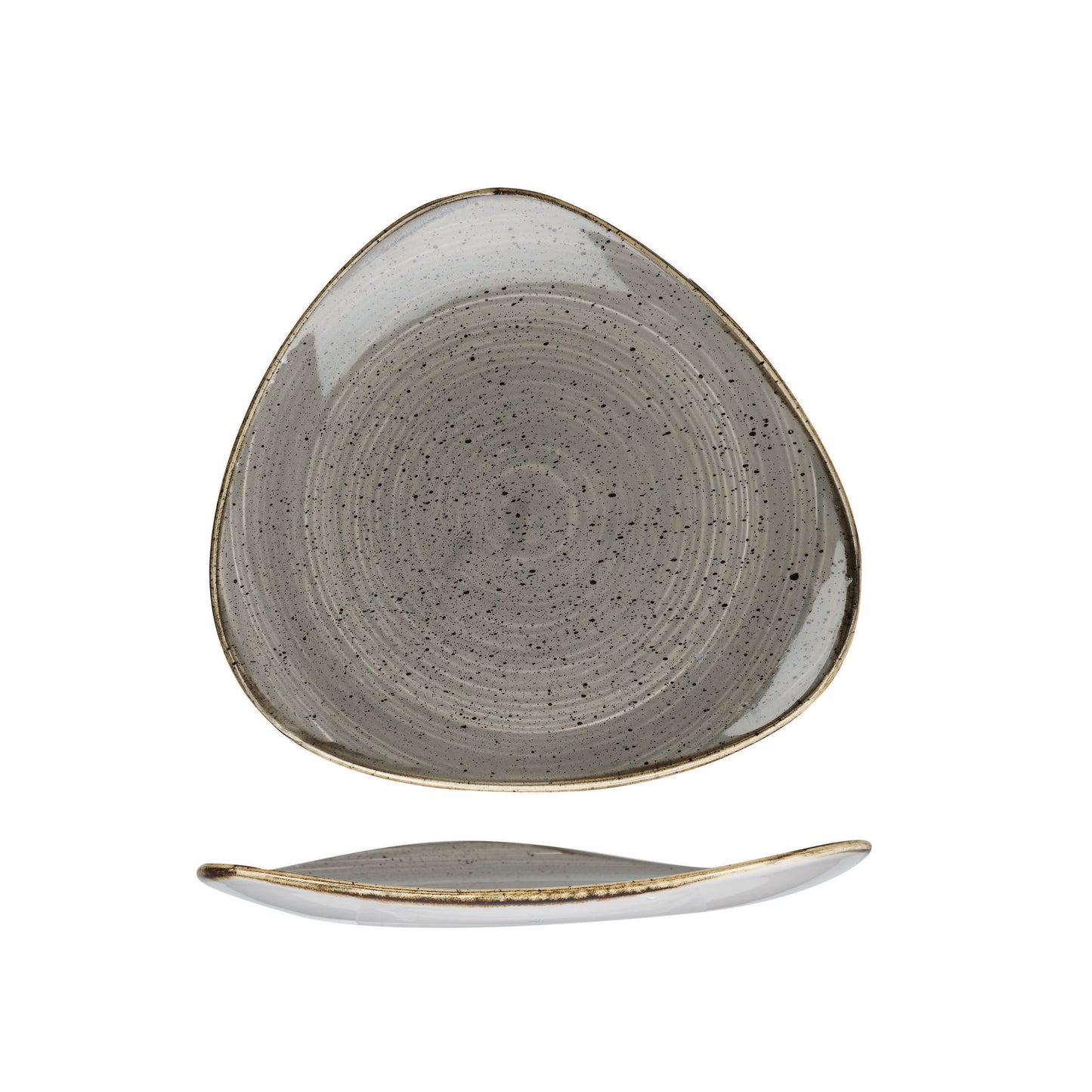 STONECAST - PEPPERCORN GREY - TRIANGLE PLATE - 19.2CM (12 UNITS)