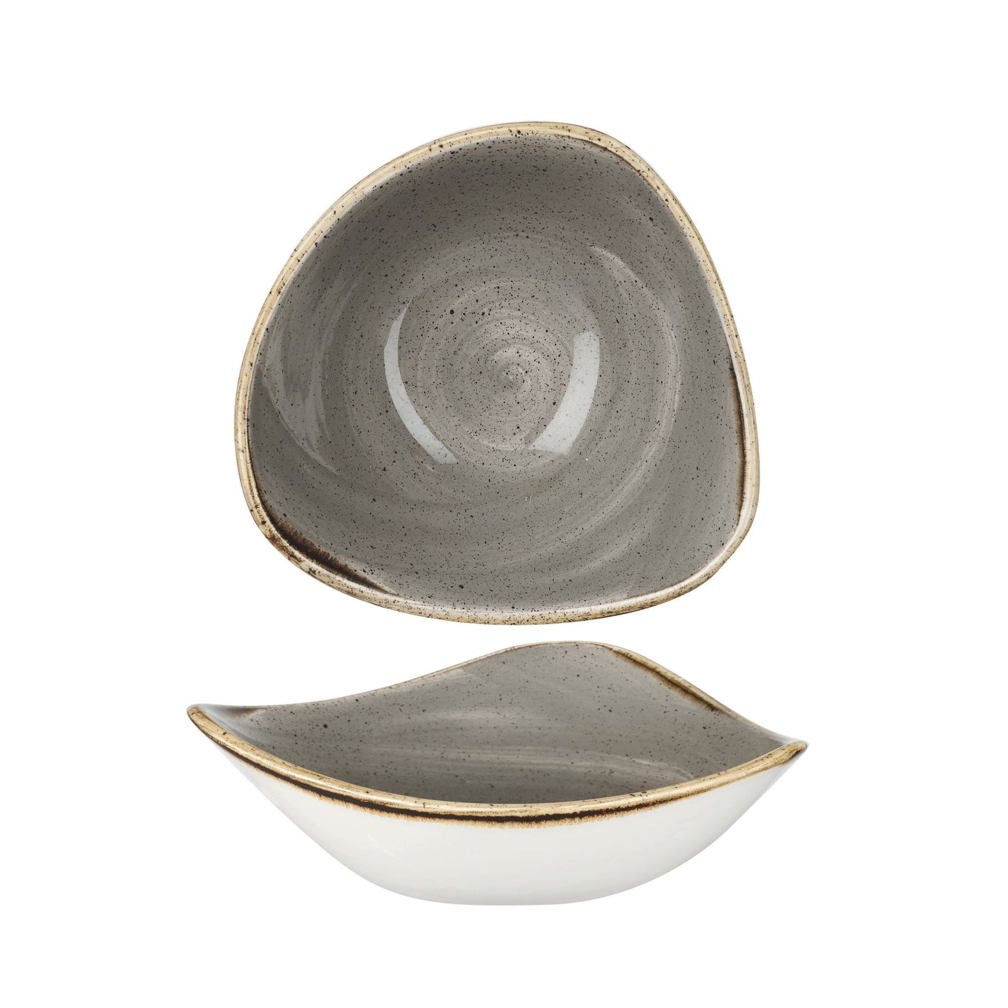 STONECAST - PEPPERCORN GREY - TRIANGLE BOWL - 15.3CM (12 UNITS)