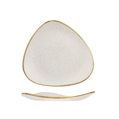 STONECAST - BARLEY WHITE - TRIANGLE PLATE - 19.2CM (12 UNITS)