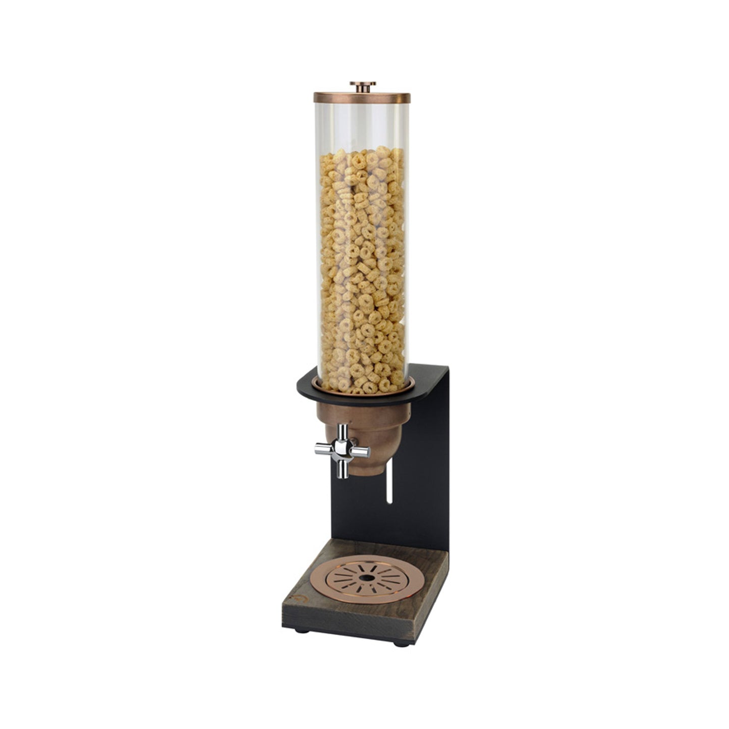 T-COLLECTION CEREAL DISPENSER SINGLE - ASH WOOD BASE - BRONZE