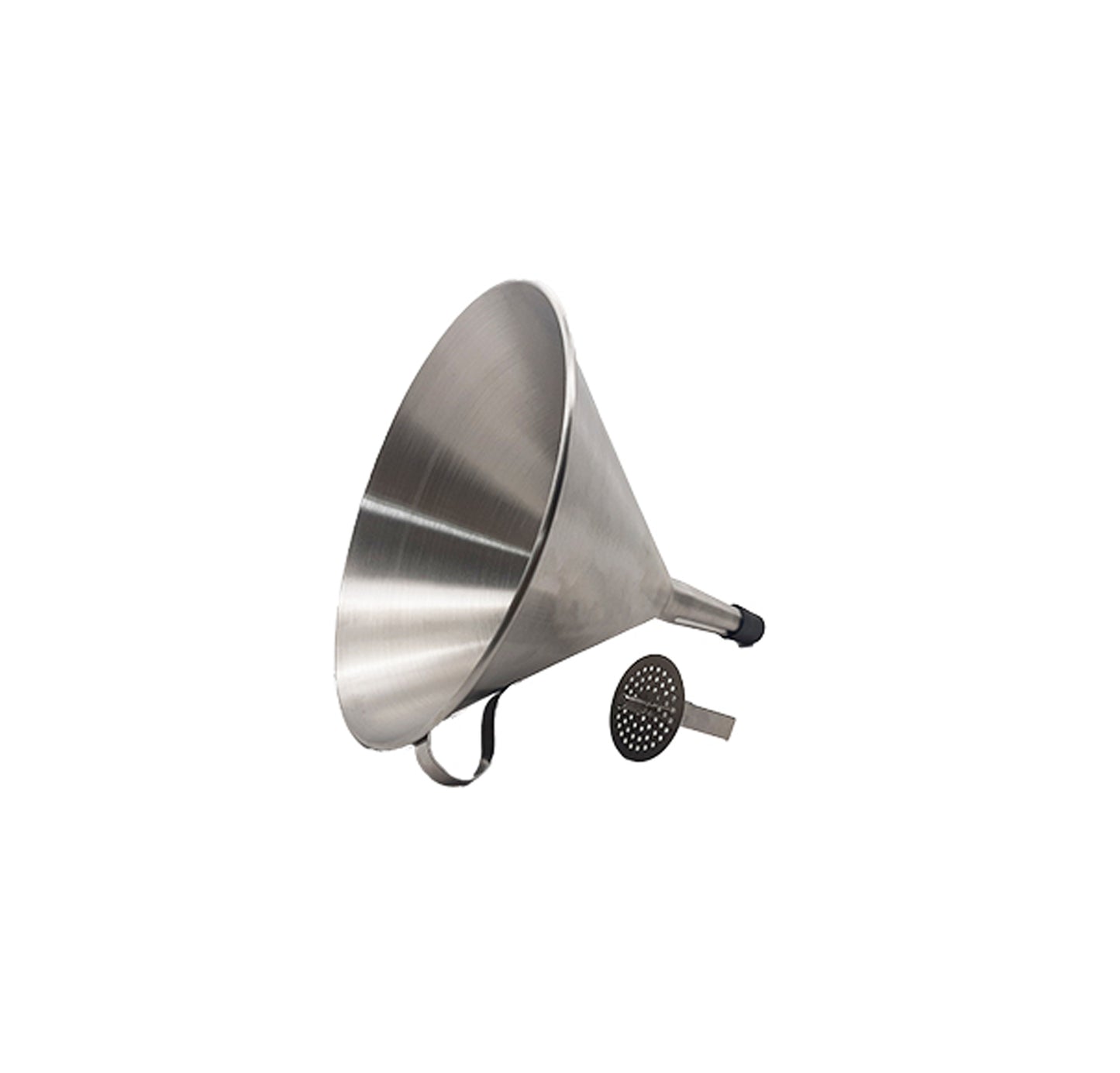 FUNNEL ROUND S/STEEL WITH REMOVABLE STRAINER - 120MM