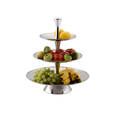 FRUIT STAND S/STEEL - 3-TIER 18/10 D375MM X H530MM
