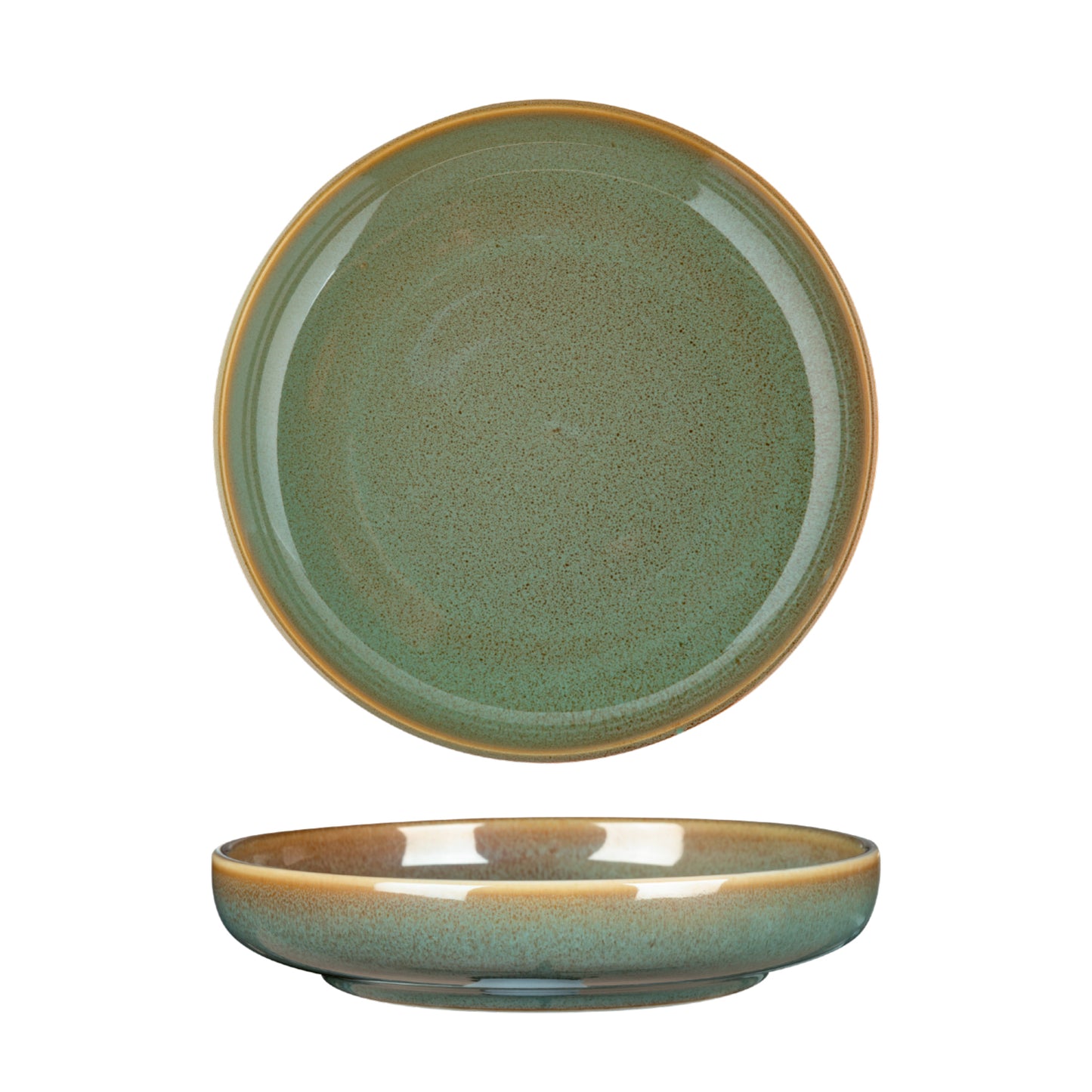 FYNBOS - ALOE GREEN - ROUND DEEP COUPE PLATE - 17 X 4.5CM -300ML (6 UNITS)