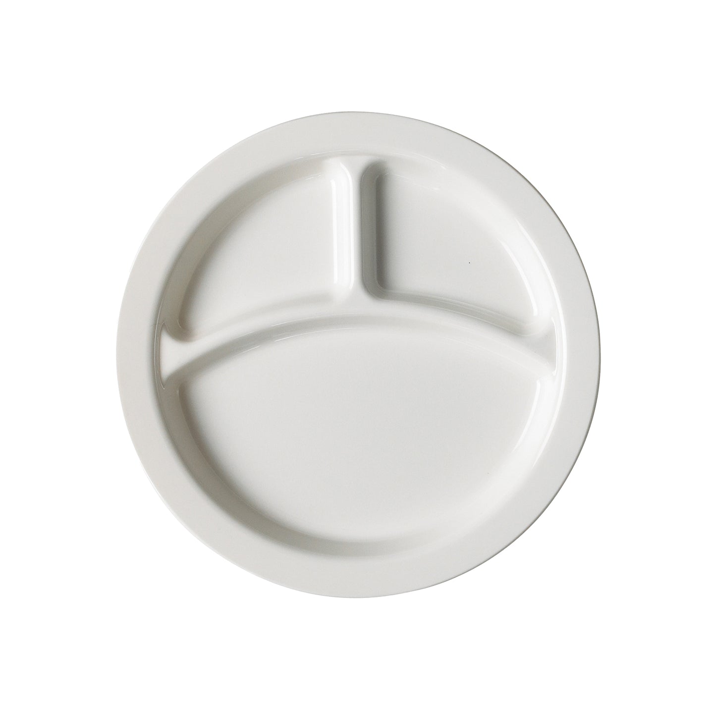 POLYCARBONATE 3 DIVISION DINNER PLATE 22.9CM DIAMETER - WHITE