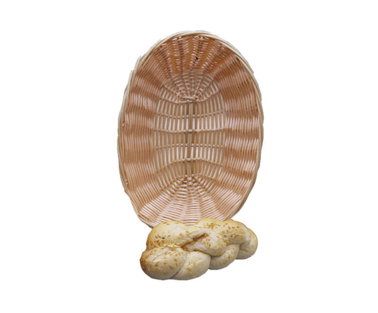 BREAD BASKET WOVEN PLASTIC OVAL - 230MM x 167MM