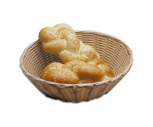 BREAD BASKET WOVEN PLASTIC ROUND - 220MM x 200MM