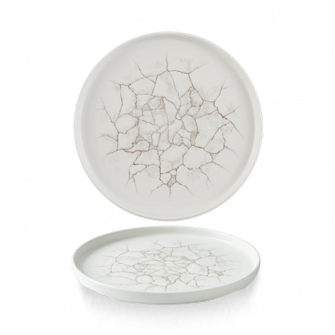 KINTSUGI - AGATE GREY - WALLED PLATE - W26CM (6 UNITS)