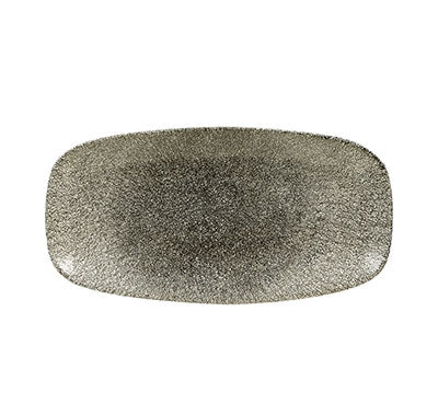 RAKU - QUARTZ BLACK - CHEFS' OBLONG PLATE - 35.5CM X 18.9CM (6 UNITS)