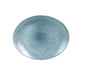 RAKU - TOPAZ BLUE - OVAL COUPE PLATE - 31.7CM X 25.5CM (12 UNITS)