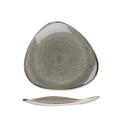 STONECAST - PEPPERCORN GREY - TRIANGLE PLATE - 19.2CM (12 UNITS)