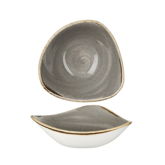 STONECAST - PEPPERCORN GREY - TRIANGLE BOWL - 15.3CM (12 UNITS)