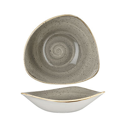 STONECAST - PEPPERCORN GREY - TRIANGLE BOWL - 23.5CM (12 UNITS)