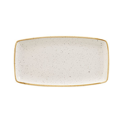 STONECAST - BARLEY WHITE - OBLONG PLATE - 35CM X 18.5CM (6 UNITS)