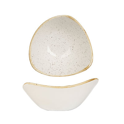 STONECAST - BARLEY WHITE - TRIANGLE BOWL - 15.3CM (12 UNITS)