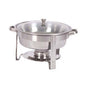 CHAFING DISH ROUND WITH GLASS LID - POLISHED 3.7LT