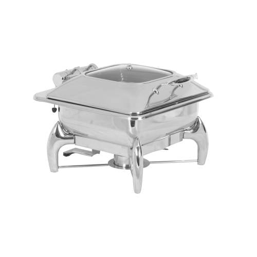CHAFING DISH INDUCTION - SQUARE WITH GLASS LID 5.5LT