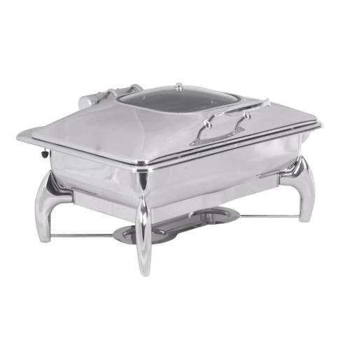 CHAFING DISH INDUCTION - RECTANGULAR- GLASS LID 9LT