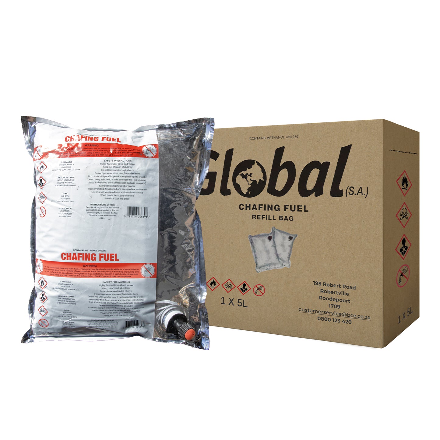 CHAFING FUEL - ALCOHOL REFILL BAG (METHANOL) (4 X 5LT)