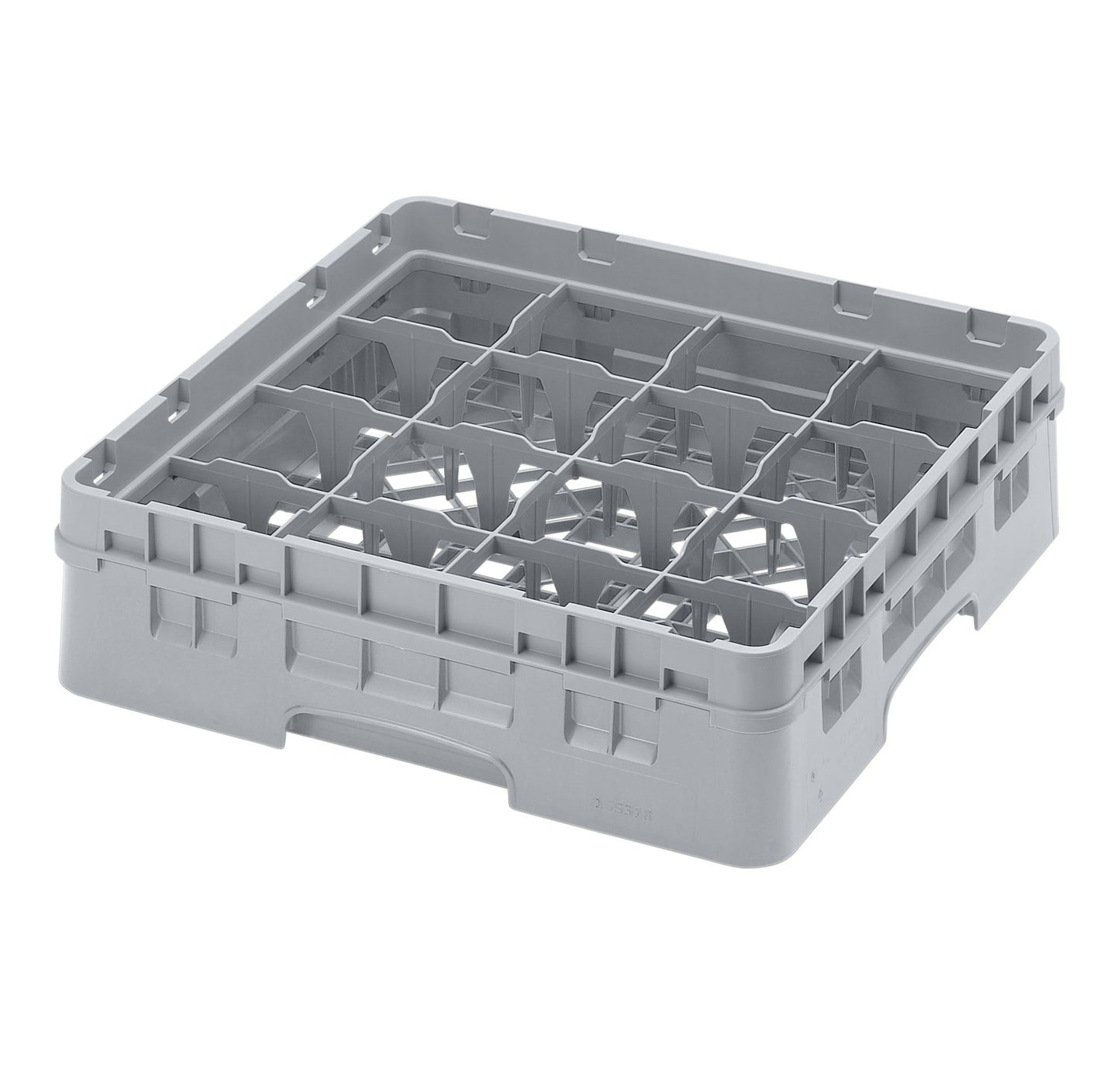 16 COMPARTMENT GLASSRACK 50CM X 50CM GREY - 14.3CM H