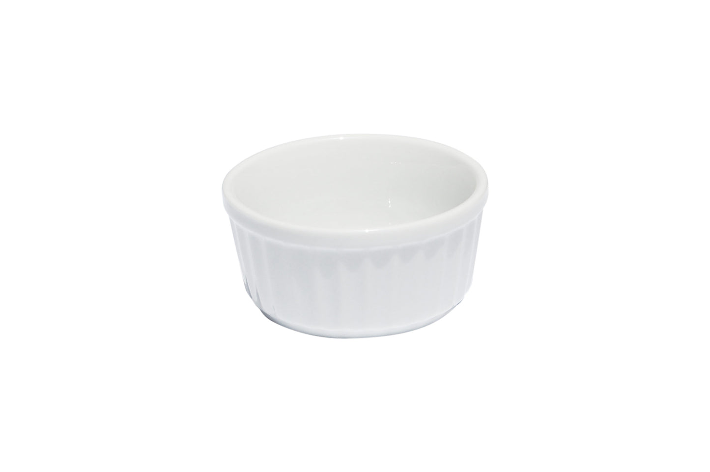PRIMA - WHITE - RIBBED RAMEKIN - 9CM - 140ML (24 UNITS)
