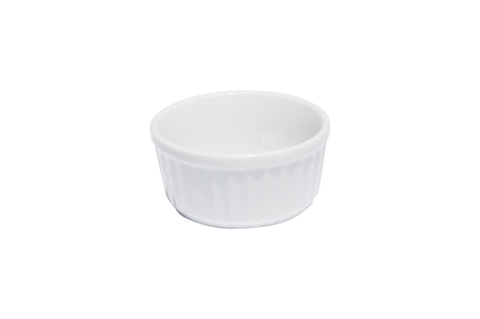 PRIMA - WHITE - RIBBED RAMEKIN - 9CM - 140ML (24 UNITS)