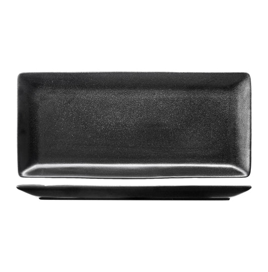 TEMPEST - BLACK - RECTANGULAR TRAY - 37CM X 16CM (12 UNITS)