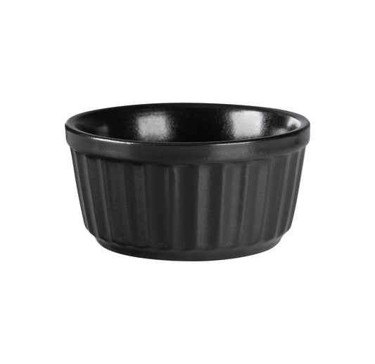 TEMPEST - BLACK - RIBBED RAMEKIN - 9CM - 140ML (24 UNITS)