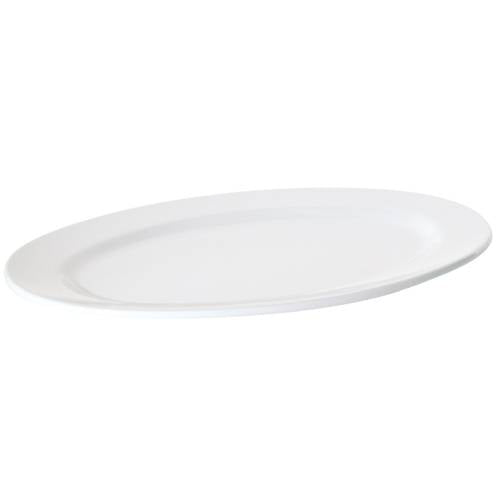PRIMA - WHITE - OVAL RIMMED PLATTER -36 X 25.5CM (12 UNITS)