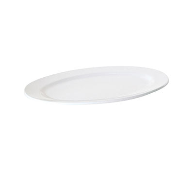 PRIMA - WHITE - OVAL RIMMED PLATTER - 31 X 21.5CM (12 UNITS)