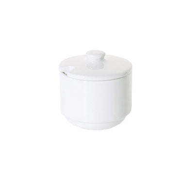 PRIMA - WHITE - SUGAR BOWL WITH LID -200ML (12 UNITS)