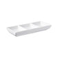 PRIMA - WHITE - 3 DIV. CONDIMENT DISH - 18 X 2.5CM - 50ML PER SIDE (24 UNITS)