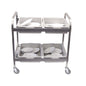 DISH CLEARING TROLLEY S/STEEL WITH 4 TOTE BOXES 870MM X 545MM X 930MM