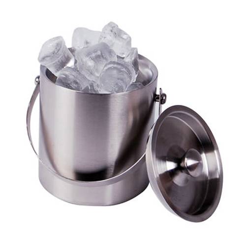 DOUBLE WALLED ICE BUCKET WITH LID - 1LT S/STEEL