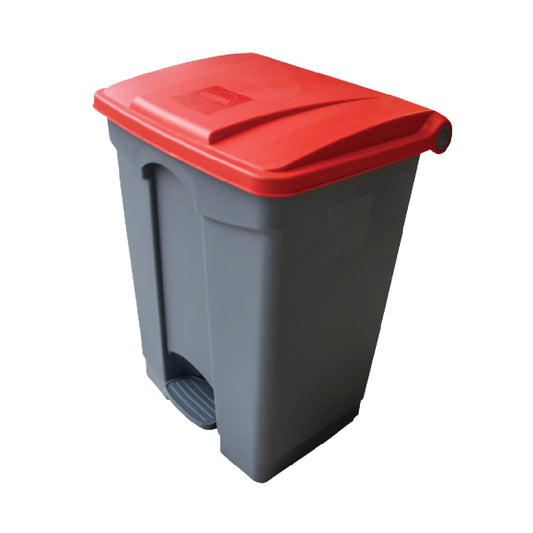 PEDAL BIN PLASTIC - 68 LITRE RED