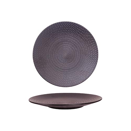 URBAN - BLACK SWIRL - ROUND COUPE PLATE - 19CM (24 UNITS)