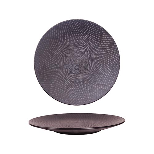 URBAN - BLACK SWIRL - ROUND COUPE PLATE - 23.5CM (12 UNITS)