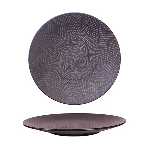 URBAN - BLACK SWIRL - ROUND COUPE PLATE - 27.5CM (12 UNITS)