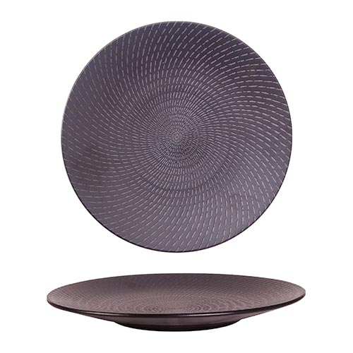 URBAN - BLACK SWIRL - ROUND COUPE PLATE - 31CM (12 UNITS)