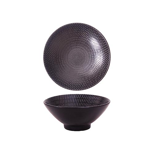 URBAN - BLACK SWIRL - ROUND V-BOWL - 10CM - 60ML (24 UNITS)