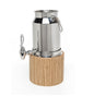 MILK DISPENSER WITH WOODEN BASE - WALNUT - 5LT
