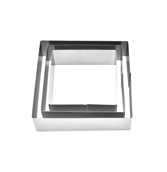MOUSSE RINGS SQUARE - S/STEEL - 3 PCS SET (6CM, 8CM, 10CM) - HEIGHT 40MM