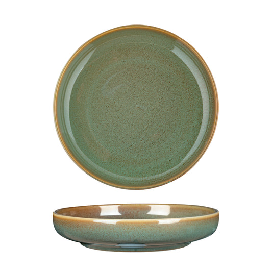 FYNBOS - ALOE GREEN - ROUND DEEP COUPE PLATE - 25.5 X 4.5CM - 1.1LT (3 UNITS)