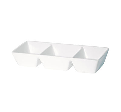 ACCENT - WHITE - DIVIDED DISH - 22 X 10.5CM - 120ML PER SIDE (12 UNITS)