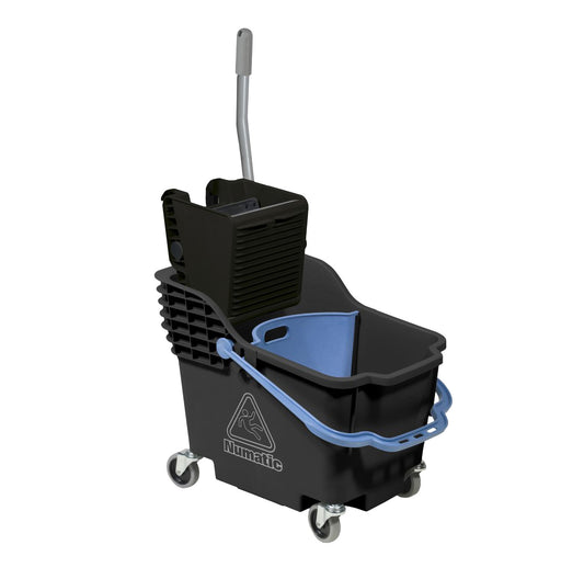 NUMATIC PLASTIC BUCKET & WRINGER - BLUE - DUAL COMPARTMENT