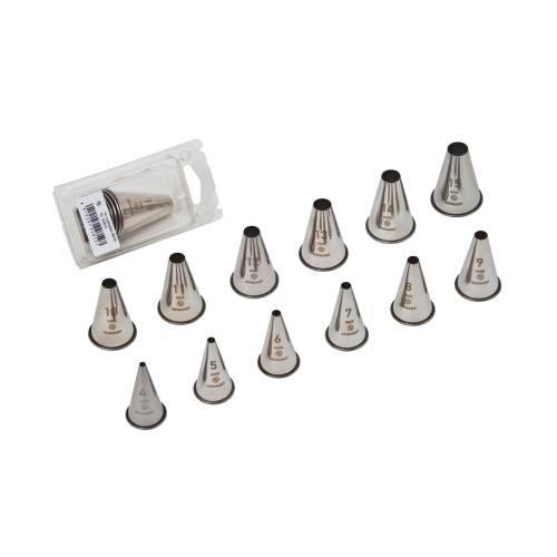 NOZZLE SET S/STEEL - PLAIN 12 PIECE