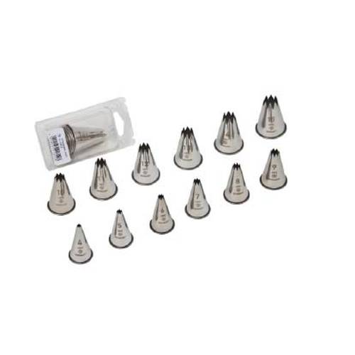 NOZZLE SET S/STEEL - STAR 12 PIECE