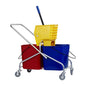PLASTIC DOUBLE BUCKET AND WRINGER 2 x 25LT (METAL FRAME)