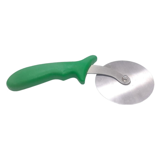 PIZZA CUTTER (GREEN) PLASTIC HANDLE 100MM