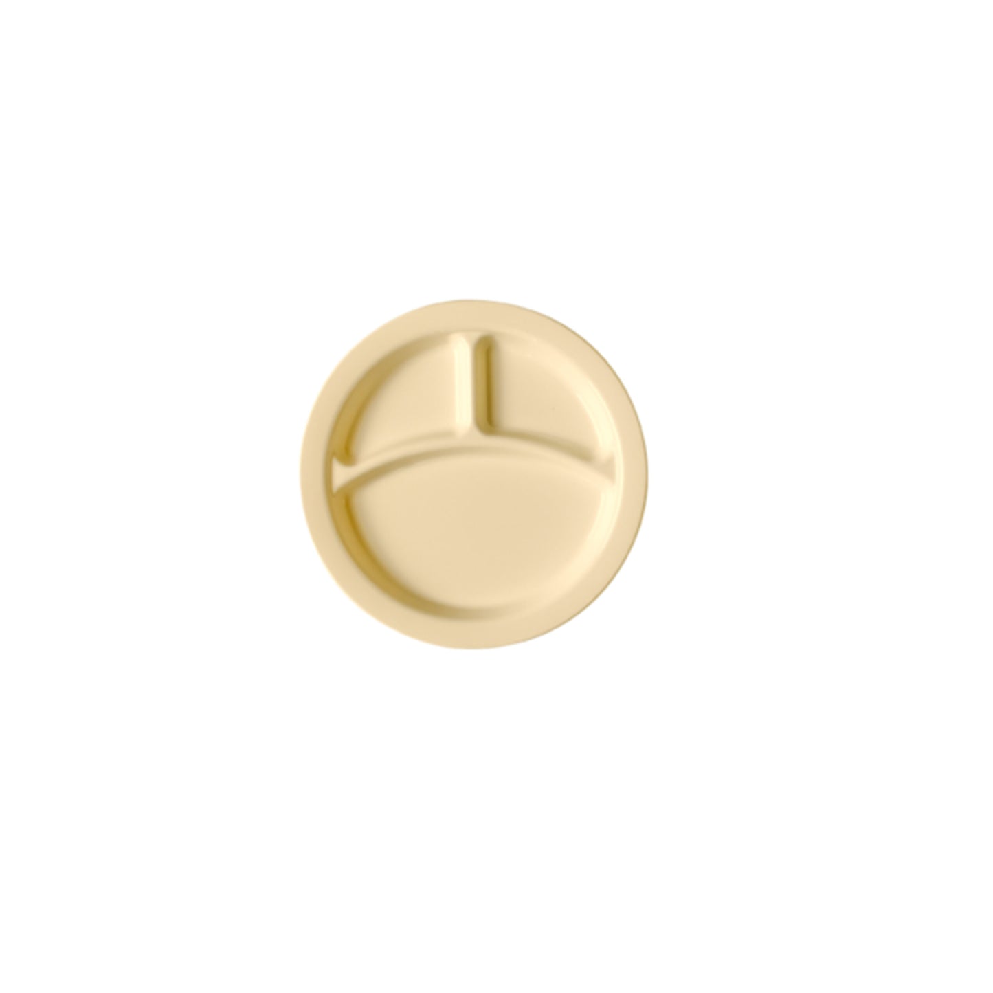 POLYCARBONATE 3 DIVISION DINNER PLATE 22.9CM DIAMETER - BEIGE
